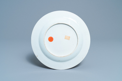 A fine Chinese Kakiemon-style 'quails' plate, Qianlong