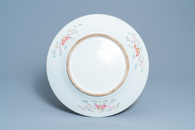 A very large Chinese famille rose 'dragon' dish, 19th C.