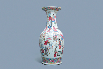 A large Chinese famille rose 'Wu Shuang Pu' vase, 19th C.