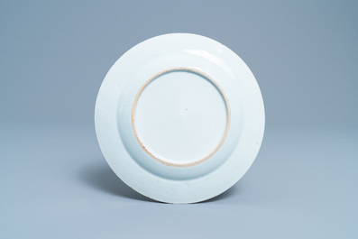 Thirteen Chinese famille rose bianco sopra bianco plates, Qianlong