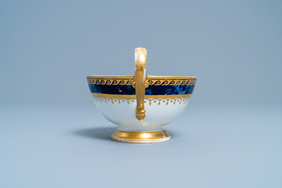An armorial S&egrave;vres porcelain cup and saucer with the arms of von Linsingen, France, 1st half 19th C.