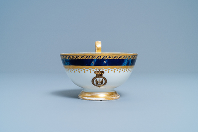 An armorial S&egrave;vres porcelain cup and saucer with the arms of von Linsingen, France, 1st half 19th C.