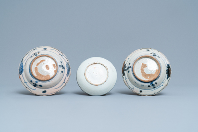 A varied collection of Chinese blue and white wares, Ming and later