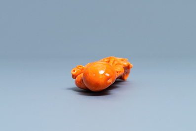 Une figure de Shou Lao en corail rouge, Chine, 19/20&egrave;me