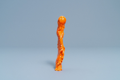 Une figure de Shou Lao en corail rouge, Chine, 19/20&egrave;me