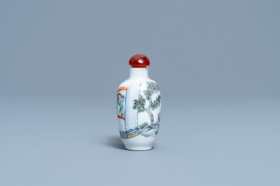Een dubbele Chinese famille rose snuiffles, 19e eeuw