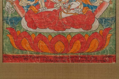 A 'Vasudhara' thangka, Tibet or Nepal, 19th C.