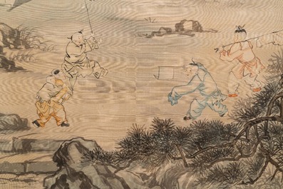Ecole chinoise, encre et couleurs sur soie, vers 1941: 'Shoushan Fuhai'