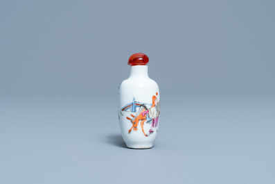 Een dubbele Chinese famille rose snuiffles, 19e eeuw