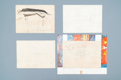 Doan Hong (Vietnam, 1960), huile et gouache sur papier, dat&eacute;s 1978: 'Quatre vues'