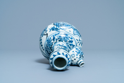 A Chinese blue and white kendi, Wanli