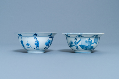 Two Chinese blue and white bowls, Kangxi