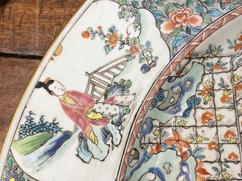 A massive Chinese famille rose 'General Yang and Mu Guiying' charger, Yongzheng