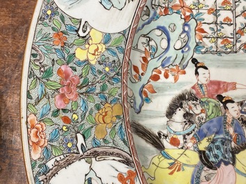 A massive Chinese famille rose 'General Yang and Mu Guiying' charger, Yongzheng