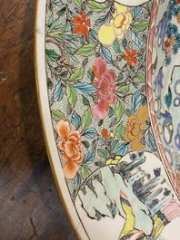 A massive Chinese famille rose 'General Yang and Mu Guiying' charger, Yongzheng