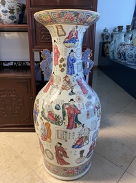 A large Chinese famille rose 'Wu Shuang Pu' vase, 19th C.