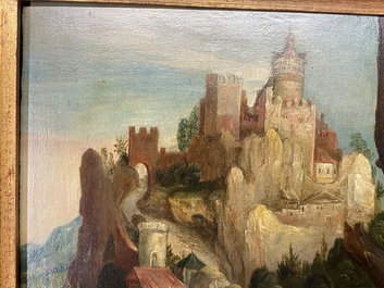 Ecole flamande d'apr&egrave;s Albrecht D&uuml;rer, 16/17&egrave;me, huile sur panneau: Saint Eustache ou Saint Hubert