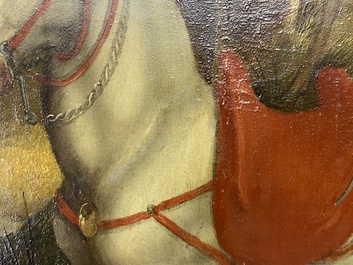 Ecole flamande d'apr&egrave;s Albrecht D&uuml;rer, 16/17&egrave;me, huile sur panneau: Saint Eustache ou Saint Hubert