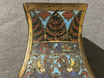 A Chinese cloisonn&eacute; 'fanghu' vase, Wanli