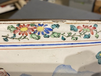 A large Chinese Canton enamel 'scholars' bowl, Yongzheng/Qianlong