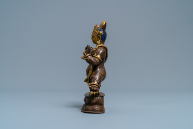 Une figure de Vajrapani en bronze dor&eacute;, Sino-Tibet, 17/18&egrave;me
