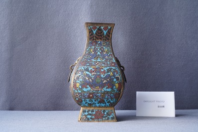 A Chinese cloisonn&eacute; 'fanghu' vase, Wanli