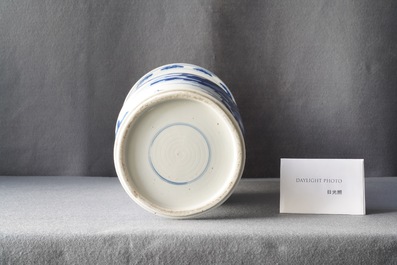 A Chinese blue and white 'river landscape' yenyen vase, Kangxi