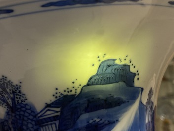 A Chinese blue and white 'river landscape' yenyen vase, Kangxi