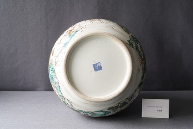 A Chinese famille rose '100 deer' vase, Qianlong mark, 20th C.