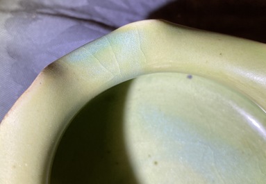 A Chinese Longquan celadon brush washer, Yuan/Ming