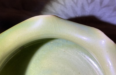 A Chinese Longquan celadon brush washer, Yuan/Ming