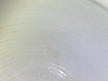 A Chinese blue, white and copper red powder blue-ground bowl, Jiajing mark, Kangxi