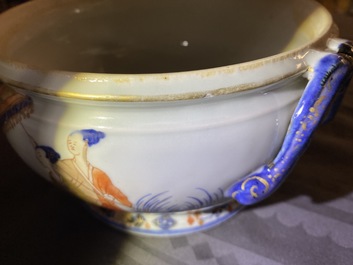 A Chinese Imari-style tureen and cover after Cornelis Pronk: 'Dames au parasol', Qianlong