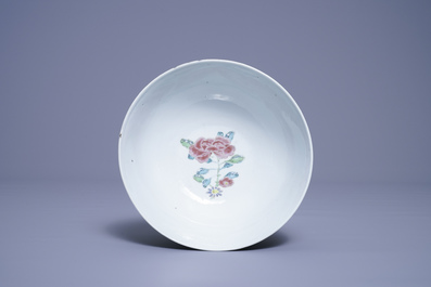 A Chinese famille rose relief-decorated bowl, Yongzheng