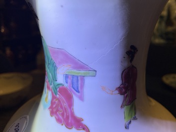 A Chinese famille rose vase with ladies playing go, Yongzheng