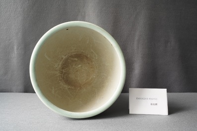 A Chinese blue and white celadon-ground jardini&egrave;re, Qianlong