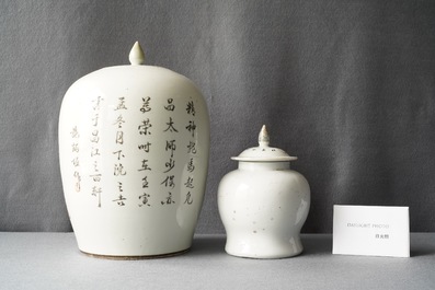 Vier Chinese vazen met ijzerrood decor van boeddhistische leeuwen, 19/20e eeuw