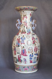 A large Chinese famille rose 'Wu Shuang Pu' vase, 19th C.