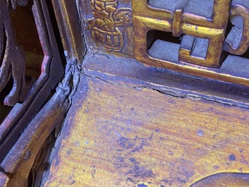 A Chinese gilt carved wood screen for the Straits or Peranakan market, 19th C.