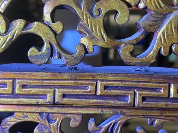 A Chinese gilt carved wood screen for the Straits or Peranakan market, 19th C.