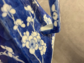 A Chinese blue and white teapot after a Yixing model, 19th C.