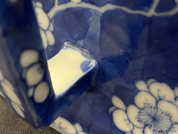 A Chinese blue and white teapot after a Yixing model, 19th C.