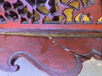 A Chinese gilt carved wood screen for the Straits or Peranakan market, 19th C.