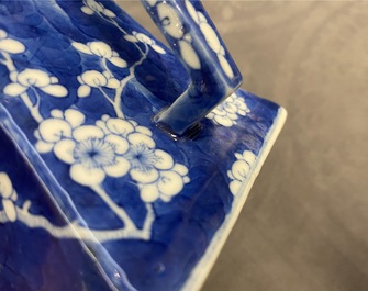 A Chinese blue and white teapot after a Yixing model, 19th C.