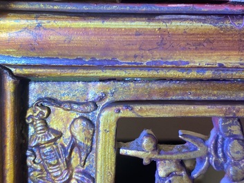 A Chinese gilt carved wood screen for the Straits or Peranakan market, 19th C.