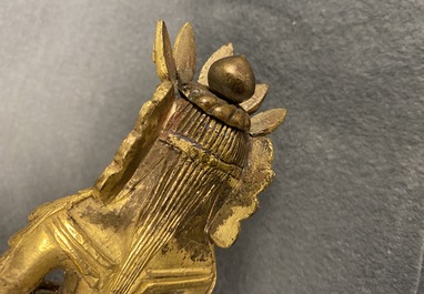 Une figure de Bouddha en bronze dor&eacute;, Sino-Tibet, 18&egrave;me