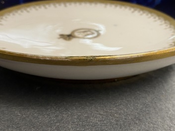 An armorial S&egrave;vres porcelain cup and saucer with the arms of von Linsingen, France, 1st half 19th C.