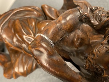 Een buxushouten figuur van Christus als de Goede Herder, Antwerpen, 16e eeuw