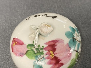 A collection of 14 Chinese qianjiang cai wine cup warmers, 19/20th C.