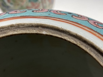Two Chinese famille rose ginger jars, 19th C.